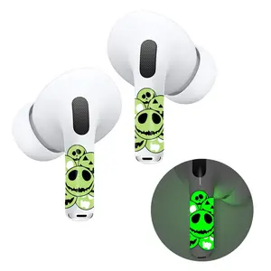ROCKMAX for AirPod Pro Skin Glow in The Dark AirPods Pro 2 Skin Wraps Cool Skull Sticker Decoration for Girls and Boys Includes Cleaning Kits Easy to Install