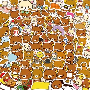 Rilak and Korilak Bears Stickers | 50 pcs/set Cartoon Rabbit DIY Fashion Waterproof Doodle Decals Stickers