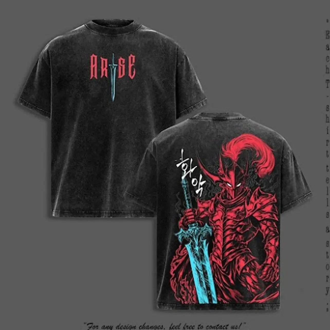Igris Vintage Washed Oversized T-Shirt & Hoodie � Solo Leveling, Shadow Knight Commander Anime Graphic, Absolute Loyalty And Silent Blade Theme, Heavyweight Cotton Streetwear Unisex C6Z
