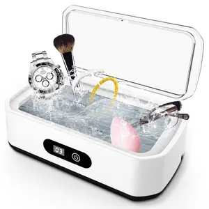 49KHz Ultrasonic Jewelry Cleaner, Machine for Eyeglasses, Rings, Watch Strap, Dentures-Dual Cleaning Modes, 304 Stainless Steel Tank
