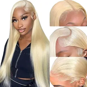Yonova 613 Blonde/ 99J Burgundy/ Natural Black Remy Hair Straight/ Body Wave 13x6 HD Transparent Lace Front Wig 180% Density Human Hair Bone Straight Body Wave Lace Wigs Red Color