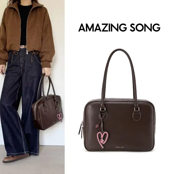 Women's Amazing Song Toast Tote Bag - Structured Split Grain Cowhide Top Handle Bag, Shape-Retaining Large-Capacity Business Handbag for Work & Commute, Casual Leather Luggage
