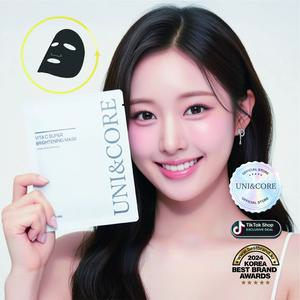 [UNI&CORE] VITA C BRIGHTENING Mask (5 Sheets) 2.8 oz. (80g) with Pure Vitamin C stabilized in Korea Facial Mask