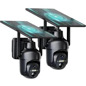 2Pack 4G LTE Cellular Solar Security Camera 2K HD Video 360° View 10400mAh No WiFi Security Cameras Remote APP Controlled Waterproof MotionActivated NightVision, Data Refill Required for Unlimited 4G Data Usage