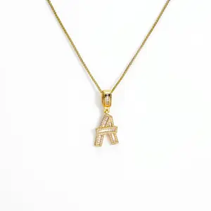 Gold Initial A Necklace for Women, 18K Gold Plated Letter A Pendant with Baguette & Round Zircon, Adjustable 18"+2" Twisted Rope Chain, Personalized Monogram Necklace for Her, Everyday & Party Jewelry Gift