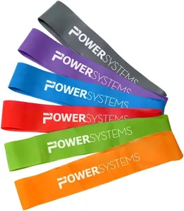 Power Systems Versa Loop Resistance Bands for Full Body Home Gym Strength Workouts for Arms Legs Chest and More Muscle Groups Set of 6