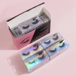 20 Pairs Cat Eye Fluffy Cosmetic False Lashes with 20 Disposable Eyelash Brushes, Fake Eyelashes, Great for Women & Girls