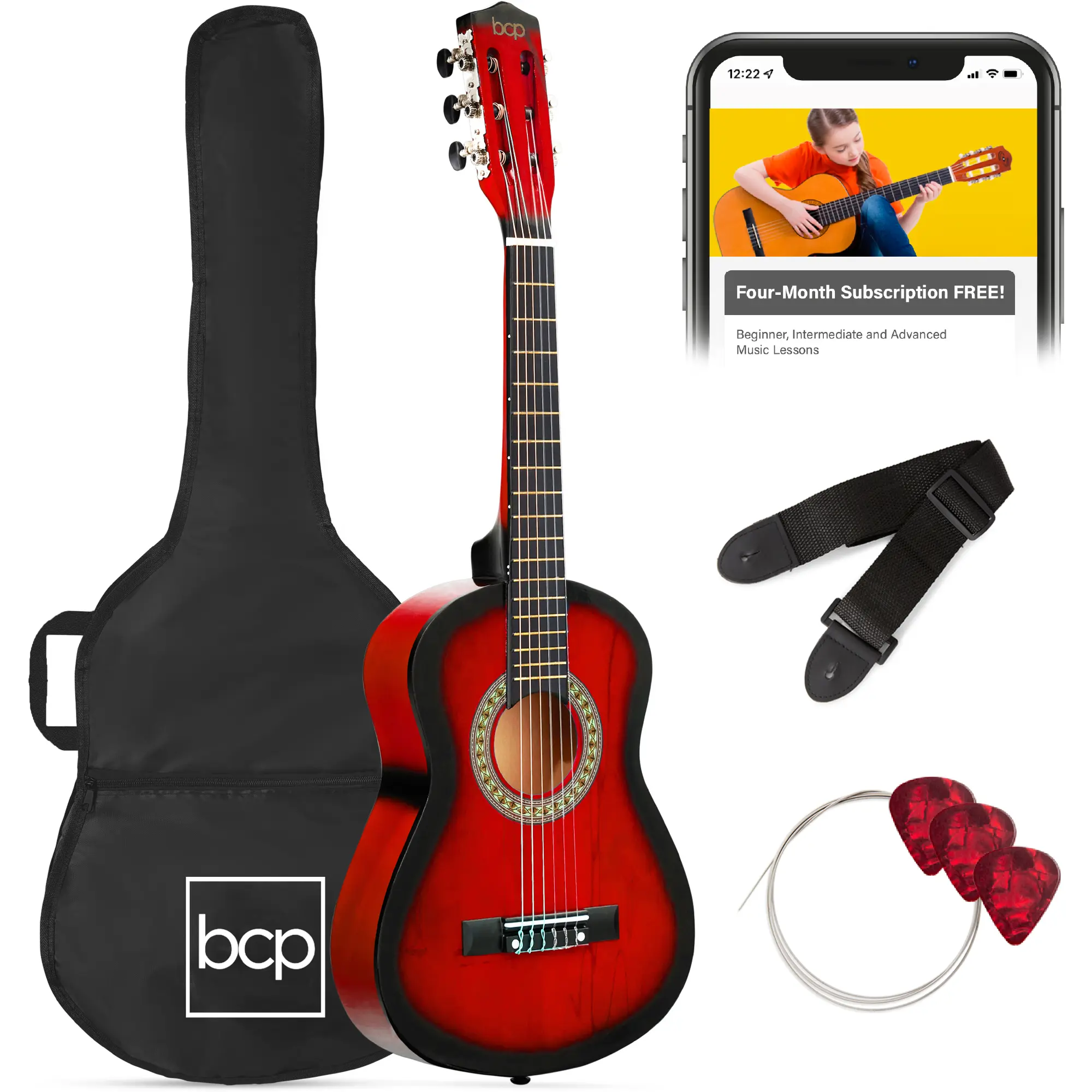 Best Choice Products 30in Kids Acoustic Guitar Beginner Starter Kit with Strap, Case, Strings Best Choice Products 30in Kids Acoustic Guitar Beginner Starter Kit with Strap, Case, Strings