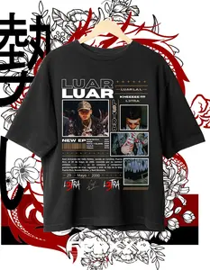 Luar La L Oversized T-Shirt Design with Graphic Print, Classic Cotton Fabric, Medium Size, Suitable for Men