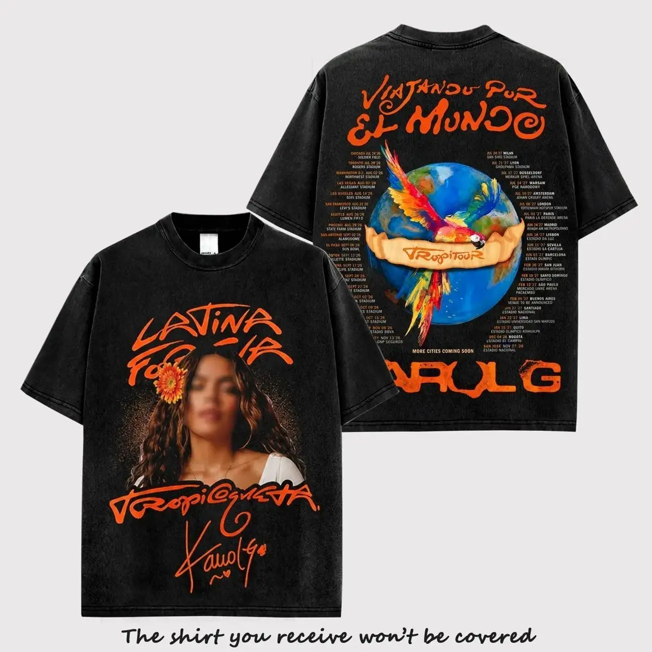 Viajando Por El Mundo Tropitour Premium Cotton T-Shirt, La Bichota Shirt, Latin Queen Fans, Latin Pop Graphic Tee, Concert Tour Merch, Cute Festival Summer Tee, Unisex Gift Shirt P2Q