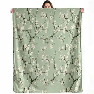 Cherry Blossom Blanket Floral Spring Throw Blanket