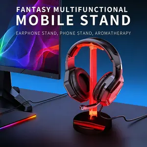 A10-RGB Gaming Headphone Stand, Glow Earphone Rack, Desktop Display Bracket, Headset Hanger, Detachable Headphone Stand for Gamers, Headphone Storage