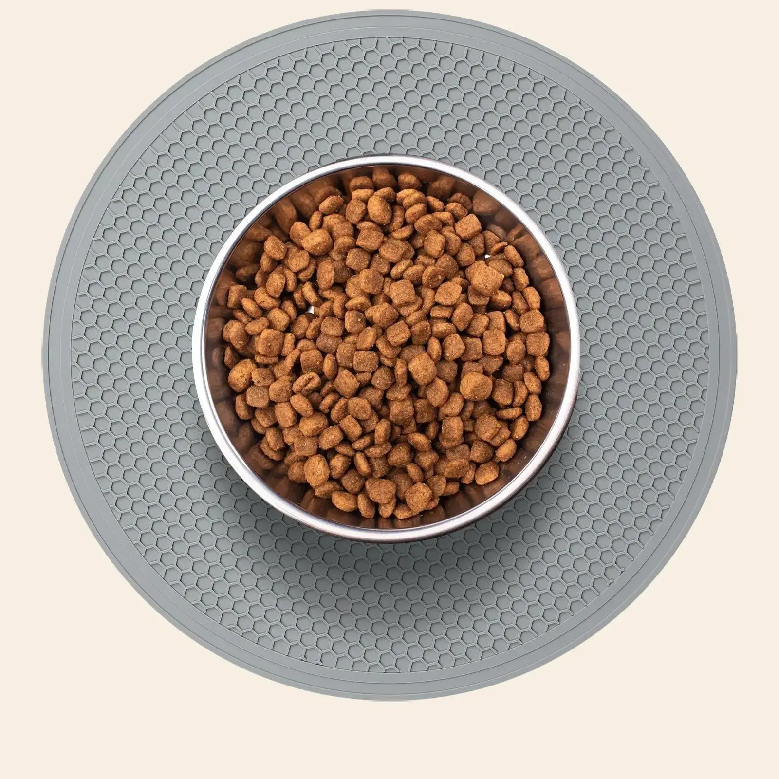 Sinaewoods Small Circular Cat Food Mat, Round Place Mats for Pet Bowls, 100% Grade Food Pet Feeding Mat, Non-Slip Silicone little dog Mat