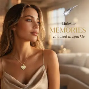 4 Styles Memory Heart Locket Zircon Necklace Collection | Gold & Silver Plated Angel Wing Sun Photo Pendant, Hypoallergenic Dainty Layering Jewelry Gifts for Women, Best Friends, Girlfriend