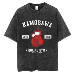 Anime Hajime no Ippo T-shirt Summer Cotton Short Sleeve Tee Shirt Kapanese Manga Washed Oversized T Shirt Men Women Clothing