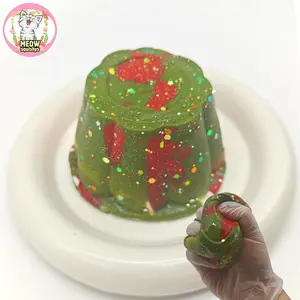 Christmas gift MEOW Squishies Handmade Shining Pudding Squishy Toys Soft Food-Grade Silicone Stress Relief Toy with Vibrant Colors and Elegant Packaging