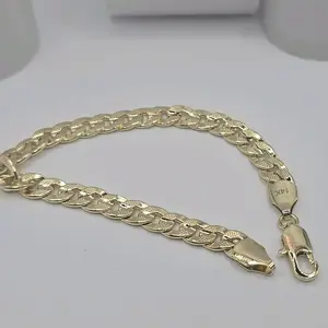 Cuban link fashion style 7.5N  bracelet gold-plated 8"inches