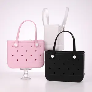 MINISO Classic Style Holes Handheld Bag - Casual Outings,An Eye-catching Item for Everyday Travel,Durable Lunch Bags For Girls Suitable Size Cute Bento Bags With Handle Beach Bag Waterproof,Hole Bag with a Hole Diameter of 1 cm