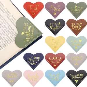 14Pcs Bible Verse Leather Heart Bookmarks, Mothers Day Gifts, Christian Gifts for Women, Reading Inspirational Corner Bookmarks, Reading Book Accessories, Christian Mothers Day Gift
