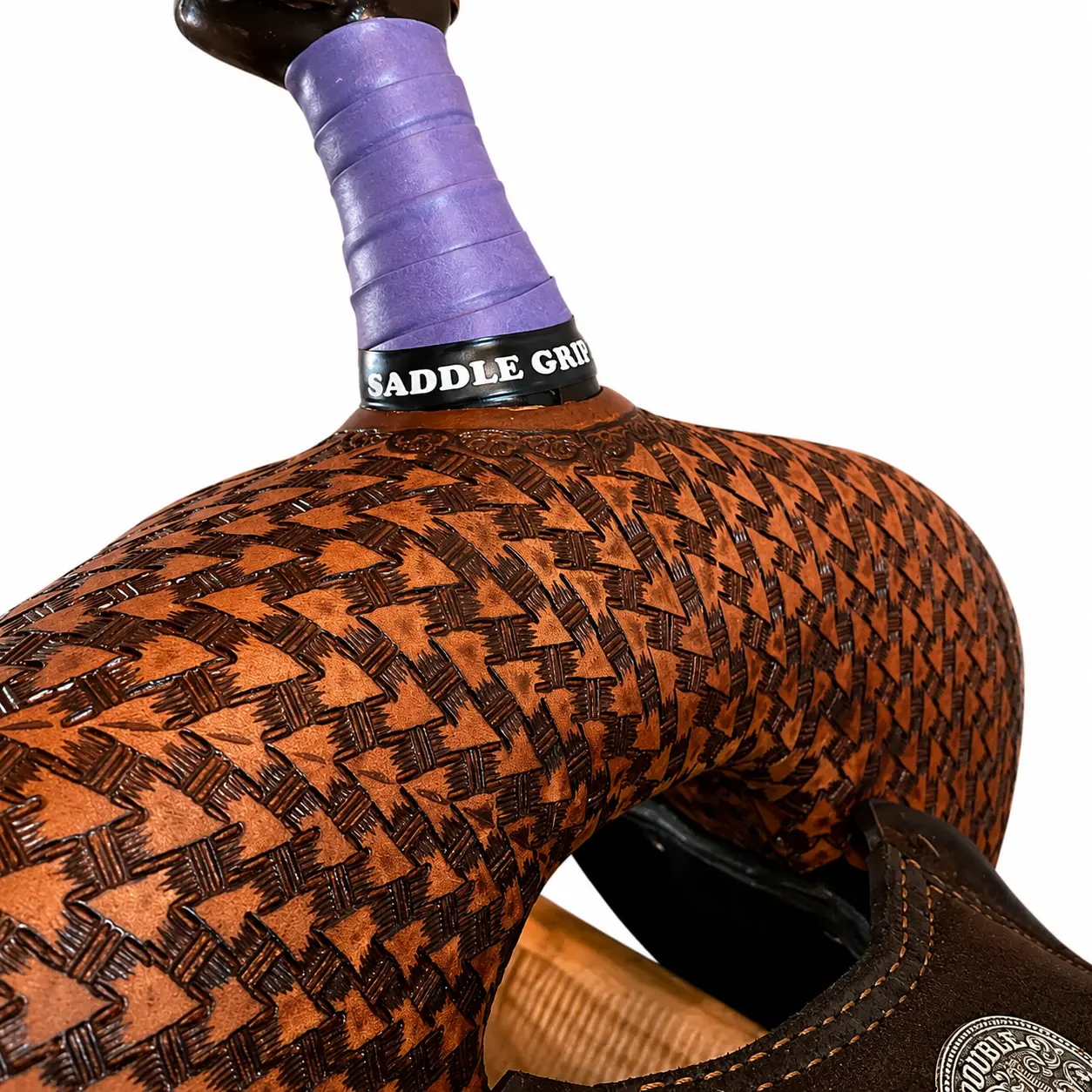 Equestrian Saddle Grip Barrel Racing Horn Wrap 3-Pack - Push Him Purple, Easy Install, Enhanced Control
