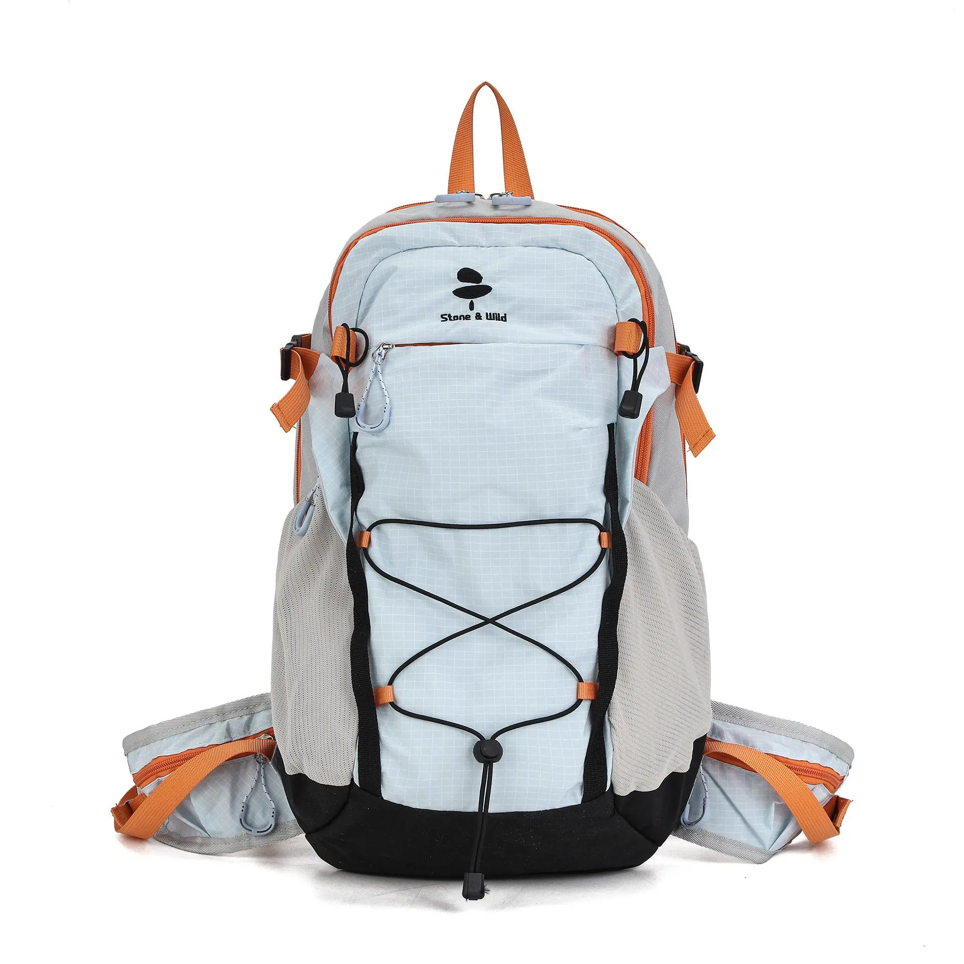 Shore & Wild Unisex Sporty Multifunctional Lightweight Water-Resistant Fabric Backpack - Large Capacity, Multi-Zipper Compartment for Hiking, School Use (2026-2027)