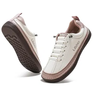 LBAIO PU Leather Waterproof Barefoot Shoes | Wide Toe Box Zero Drop Minimalist Slip-On Sneakers for Men & Women | Lightweight, Comfortable & Easy to Clean rubber sole