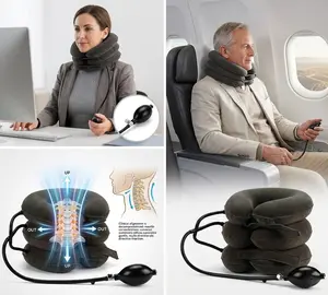 Cervical Neck Traction Device and Collar Brace, Inflatable & Adjustable Neck Stretcher Support, Neck Brace Pillow for Chronic Neck Pain Relief Home Traction Spine Alignment Relax