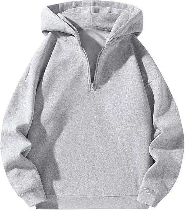 2026 New Solid Color Half-Zip Hooded Sweatshirt, American Loose Fit Pullover Hoodie for Spring/Autumn, Casual Versatile Sport Long Sleeve Top Womenswear Basic