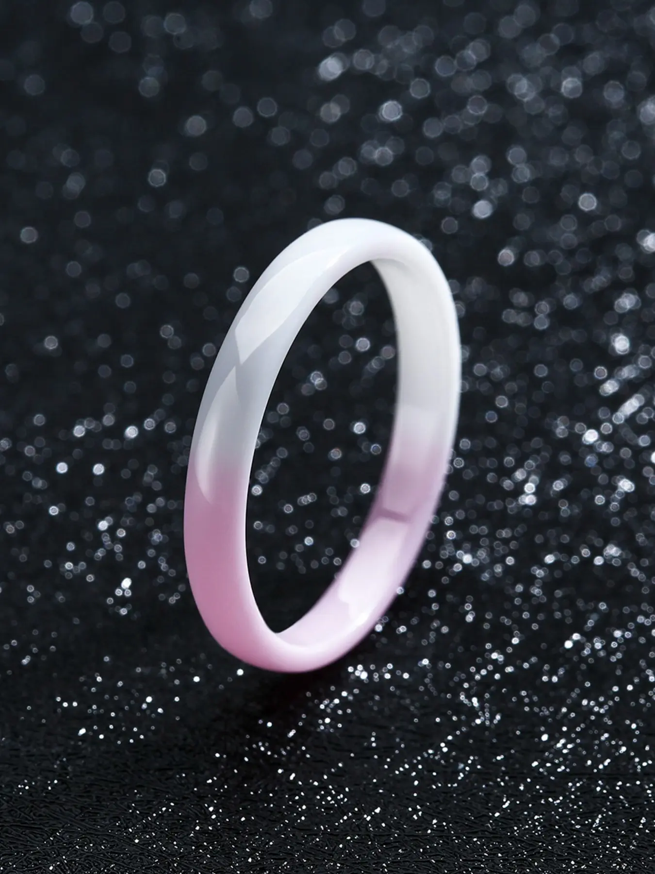 Minimalist 3mm Thin Wedding Band Ceramic Ring for Women, Stackable Colorful Rings in Black White Pink Green Aesthetic Jewelry Gift for Her, Dainty Stacking Rings, Stackable Finger Rings, US Size 5-12