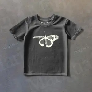 Butterfly Gothic Baby Tee, Y2k T-shirt, Unisex Graphic Top, Alternative Fashion Shirt, Retro Style Clothing