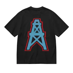 Heavy Houston Oilers Cotton T Shirt with Print Casual Streetwear Graphic Design