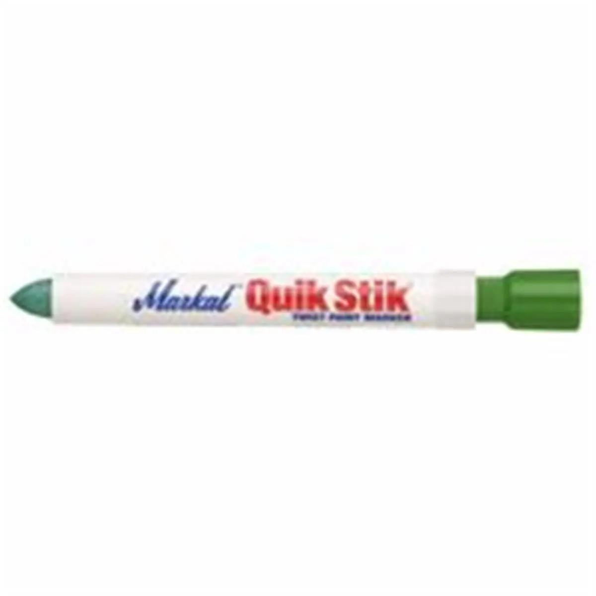 Markal Quik Stik Green Metal Twist-Up Marker - 6 in Length Drawing Instrument, Advances by Turning Knob, Water Resistant, Fast-Drying Ink, 20% Longer for Cardboard, Clean Hands & Clothing, Marks Virtually Any Surface, Twist-Up Tip Drawing Instrument