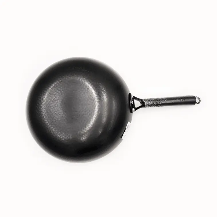 Zhang Xiaoquan Chinese Wok 32cm | Multi-Purpose Hammered Iron Stir-Fry Pan | Non-Coated & Naturally Non-Stick | Traditional Cooking Wok (C30350100S) Cookware Black