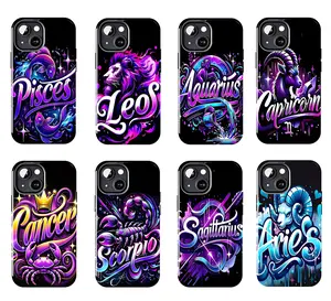 Zodiac Signs Themed Two-In-One Drop-Resistant Mobile Phone Case Protection, Shockproof For IPhone 17-11, Pro Max, Pro Plus Safety Case Protection Durable Stars Trendy Zodiac Earth