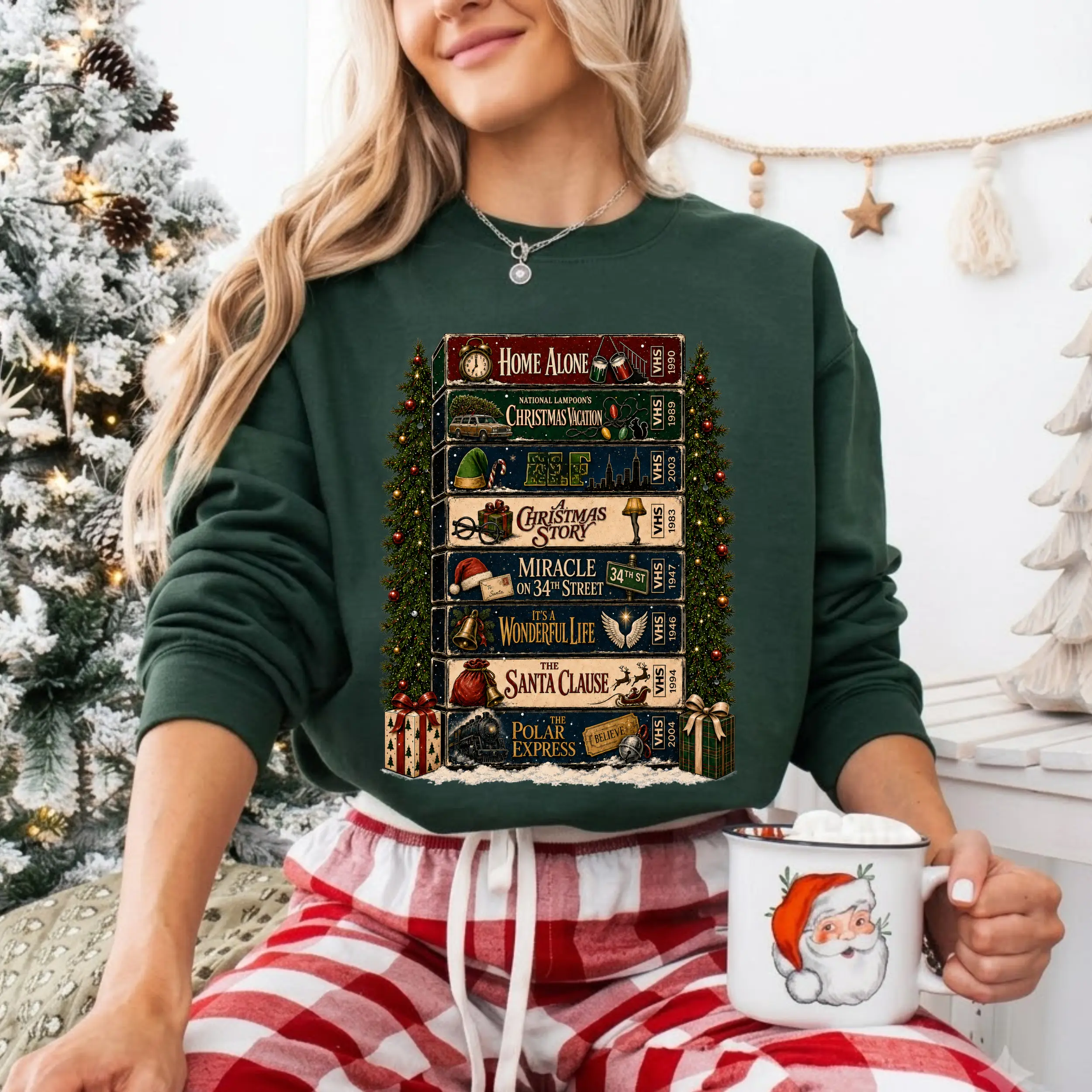 Vintage Christmas Movie Sweatshirt, Retro Holiday Film Graphic Crewneck, Nostalgic Christmas Gift, Cozy Christmas Movie Lover Gift, Horror Movie Fan