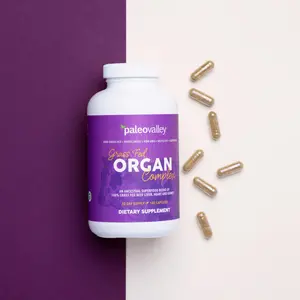 Paleovalley Grass Fed Organ Complex - 100% Grass Fed Pasture-Raised Cattle - All Natural Source of Vitamin B12 - Superfood Blend of Liver, Heart, and Kidney for Optimal Health - 180 Capsules