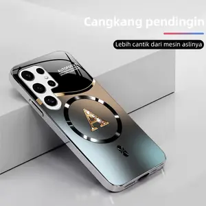 Suitable for [Galaxy S25 Ultra] high-end MagSafe phone case，The Latest Electroplated Glass Phone Cases—Choose from 26 Different Letters.YM99