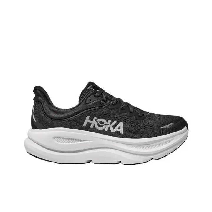 Black-and-white Colorblock Breathable Knit Thick-soled Running Shoes, Streamlined Soft Cushioned Midsole with Shock Absorption & Wear Resistance, Versatile Sneakers for Daily Commutes and Long-distance Jogging