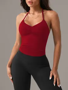 Women's Sporty Tank Top, Ruched Design for Enhanced Shape, Adjustable Straps for Perfect Fit, High-Quality Elastic Fabric, Comfortable & Stylish