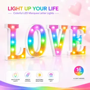 Colorful LED Marquee Number & Letter Set – Remote Control, Battery Powered, Flashing Modes, DIY Mix & Match – Perfect for Wedding, Engagement, Birthday Party, Home Decor & Gift