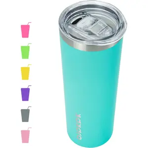 BJPKPK 20 Oz Skinny Tumbler Stainless Steel Coffee Mug Slim Vacuum Insulated Travel Cup,Turquoise BJPKPK