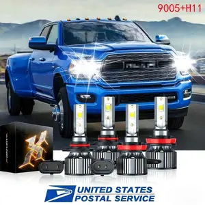 Code: 9005/HB3 (High Beam) + H11 (Low Beam) For Dodge Ram 1500 2500 3500 2009 - 2023 LED Headlight High&Low Beam Bulbs Combo Kit 9005/HB3+H11, 6000K Pure White Ultra Bright, Headlamp Bulb With Cooling Fan, Plug And Play, Easy Installation, Pack Of 4