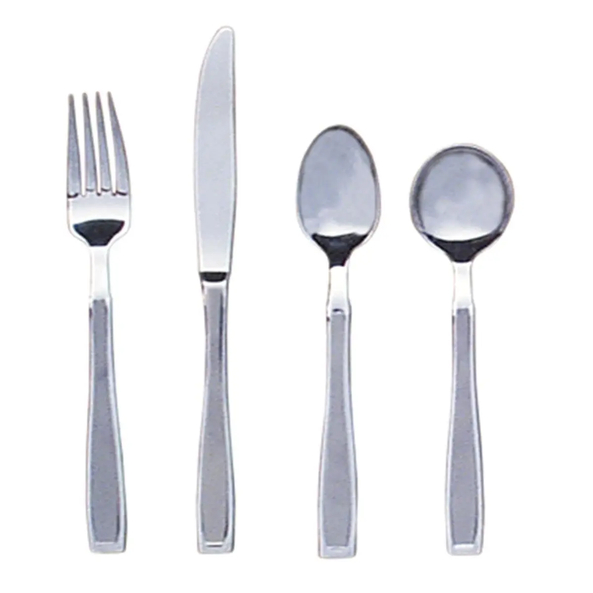 212 MAIN 7.3oz Weighted Stainless Steel Straight Teaspoon Spoons Set - Solid Handle, Finger Indent, Dishwasher Safe Kitchenware Cutlery Tableware Utensils