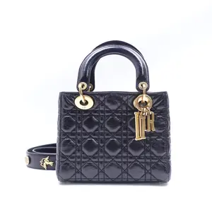 Pre-owned Dior Calfskin Shoulder Bags Lady Small Black Shoulder Bag T10379746