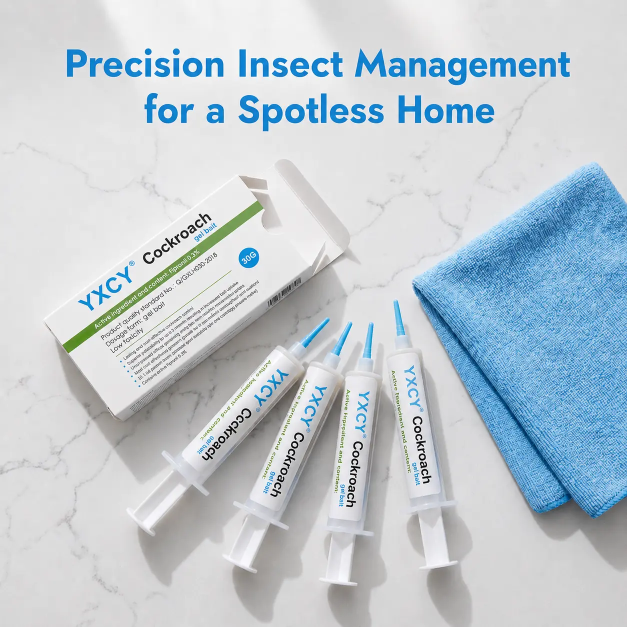 YXCY 30g Cockroach Gel Bait, Effective cockroach Killer,Roach Repellent,Indoor &Outdoor Roach Killer for German & American Roaches, Gel Repellent with Plunger & Precision Tip