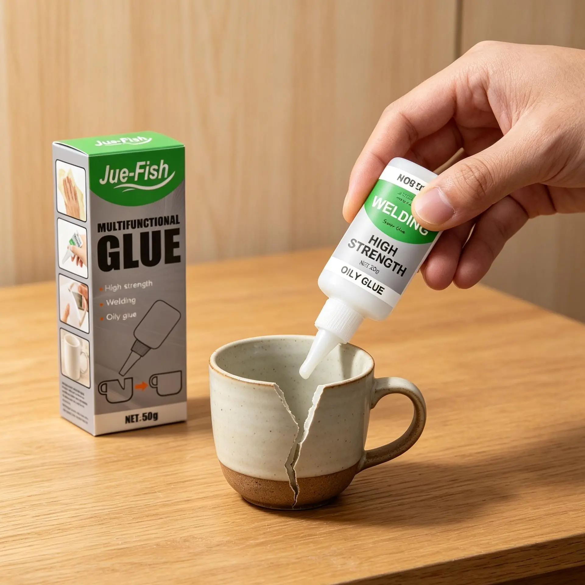 50g Latex-Based Liquid Welding Glue - High-Strength, High-Temperature Resistant, Waterproof Universal Adhesive for Home Supplies Quick Repairs, Transparent White Polyvinyl Alcohol Rubber Glue for Metal/Wood/Rubber, Ceramic Paste, Fast-Curing
