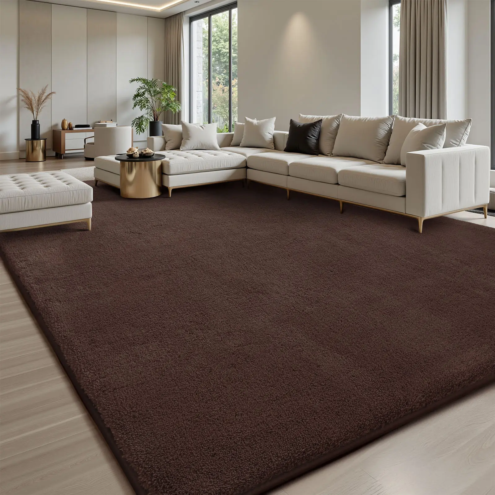 FAMVAL Large Size Dense Plush Pile Area Rug, Super Soft Carpet for Living Room, Bedroom, Kids Room, Dorm and Playroom
