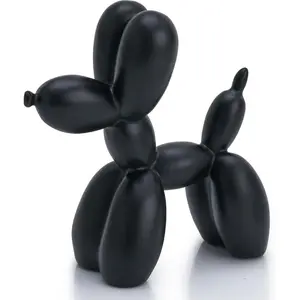 Black Balloon Dog Statue Decor 4 inch Small Knick Knacks Animal for Desk Shelf Decor