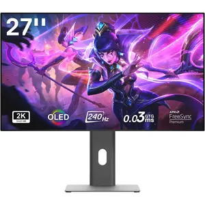 Redragon 27" OLED Flat Gaming Monitor - QHD 2560x1440, 240Hz, 0.03ms GTG, AMD FreeSync Premium, 98.5% DCI-P3, HDR10, Tilt Adjustable, HDMI/DP/Type-C Compatible, Eye Care, VESA Wall Mount