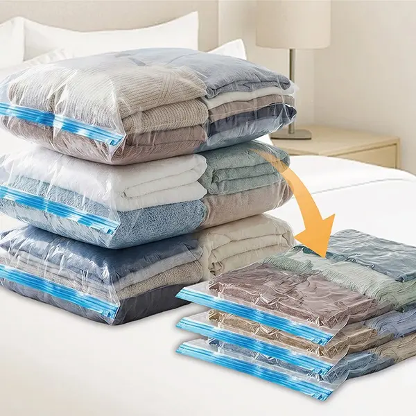 Essential Vacuum Storage Bags, 80% Compression Vacuum Seal Space Saver Plastic Packaging Bags for Clothes, Blankets, Pillow, Bedding, Comforters, Sealer Clothing Storage,20 Combo